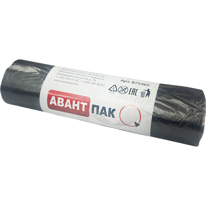 Изображение товара Мешки для мусора Концепция быта Экодом 60 л чёрные (ПНД 7 мкм, 20 штук)