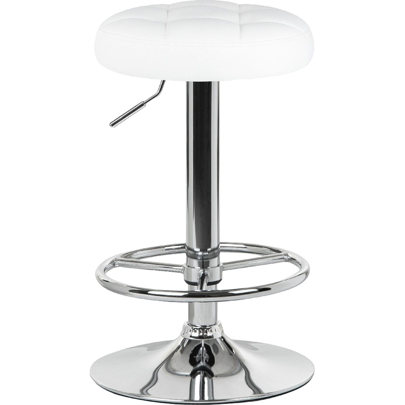 Изображение товара Барный табурет Dobrin Bruno белый с хромированным основанием регулируемый
