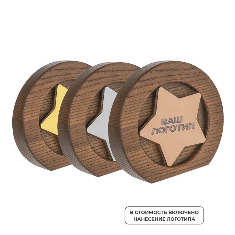 Изображение товара Стела Constanta Dark из дерева с зеркальной вставкой 15x13.5x3.5 см с гравировкой