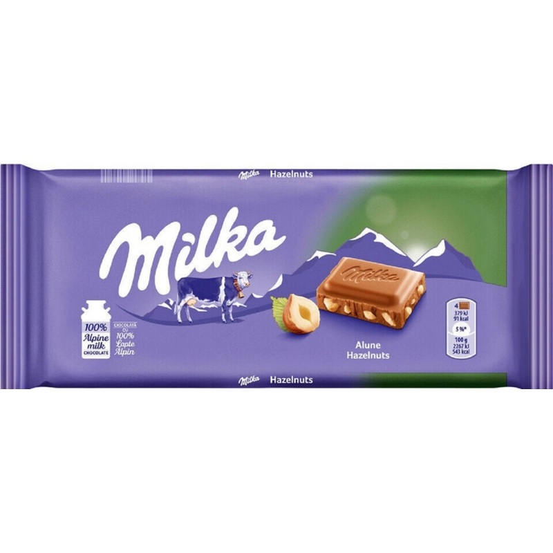 Изображение товара Шоколад Milka молочный с кусочками лесного ореха 90 г