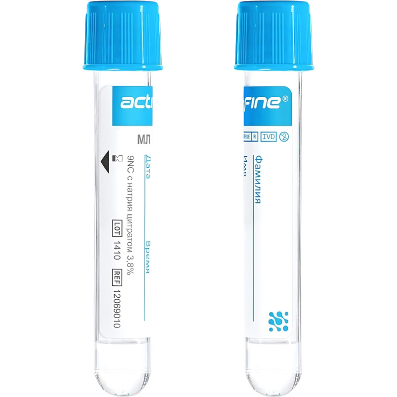 Изображение товара Вакуумные пробирки Acti-Fine с цитратом Na 3.8% 2.7 мл 50 штук в упаковке