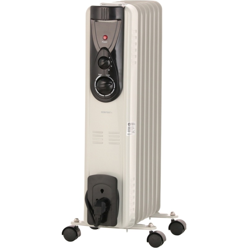 Изображение товара Масляный радиатор Centek CT-6200 белый для обогрева помещений 1500 Вт