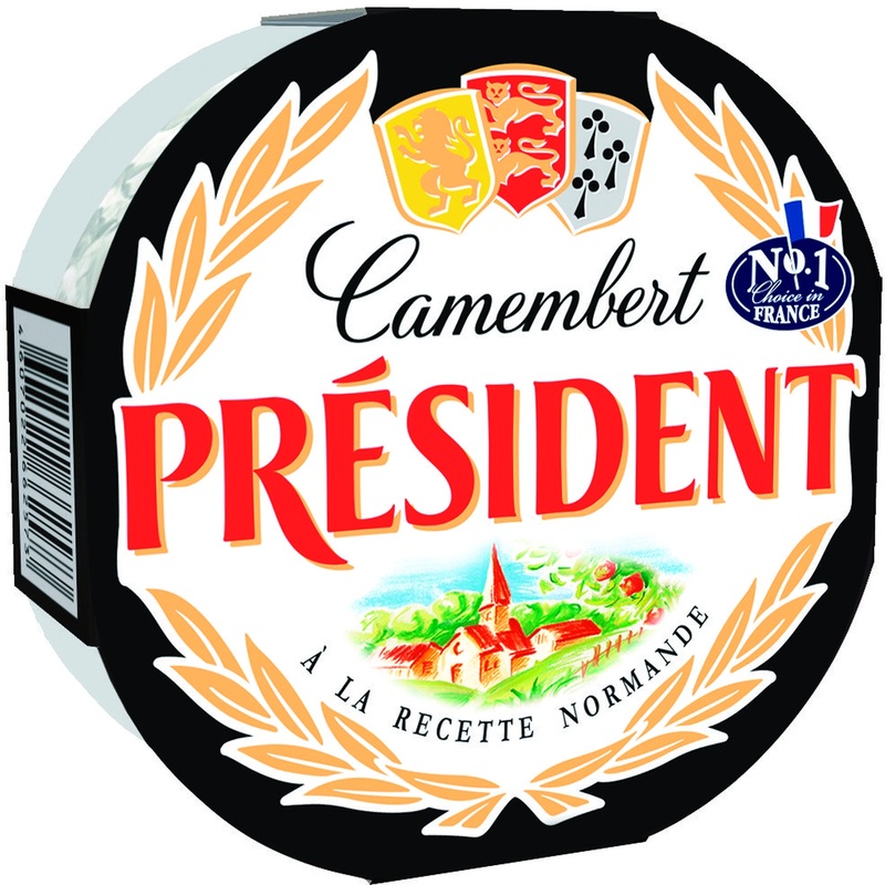 Изображение товара Мягкий Camembert President 45% 125 г с плесенью и тонкой корочкой