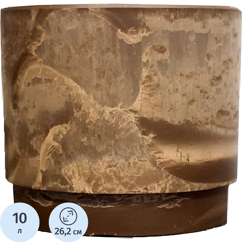 Изображение товара Горшок для цветов GreenShip 10 литров коричневый с дренажным вкладышем