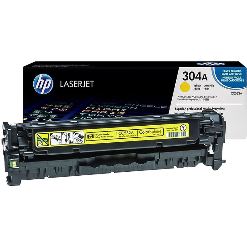 Изображение товара Оригинальный желтый лазерный картридж HP 304A CC532A для принтеров HP