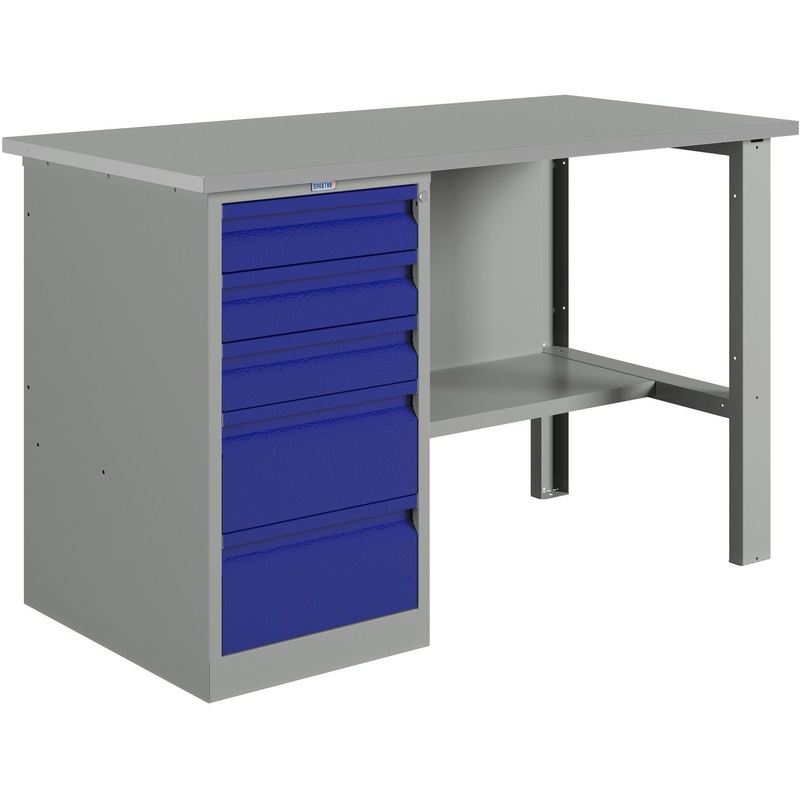 Изображение товара Верстак слесарный Практик WT160.WD5/F1.000вер серый/синий