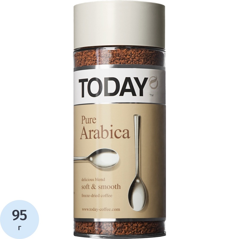 Изображение товара Кофе растворимый Today Pure Arabica 95 г стеклянная банка
