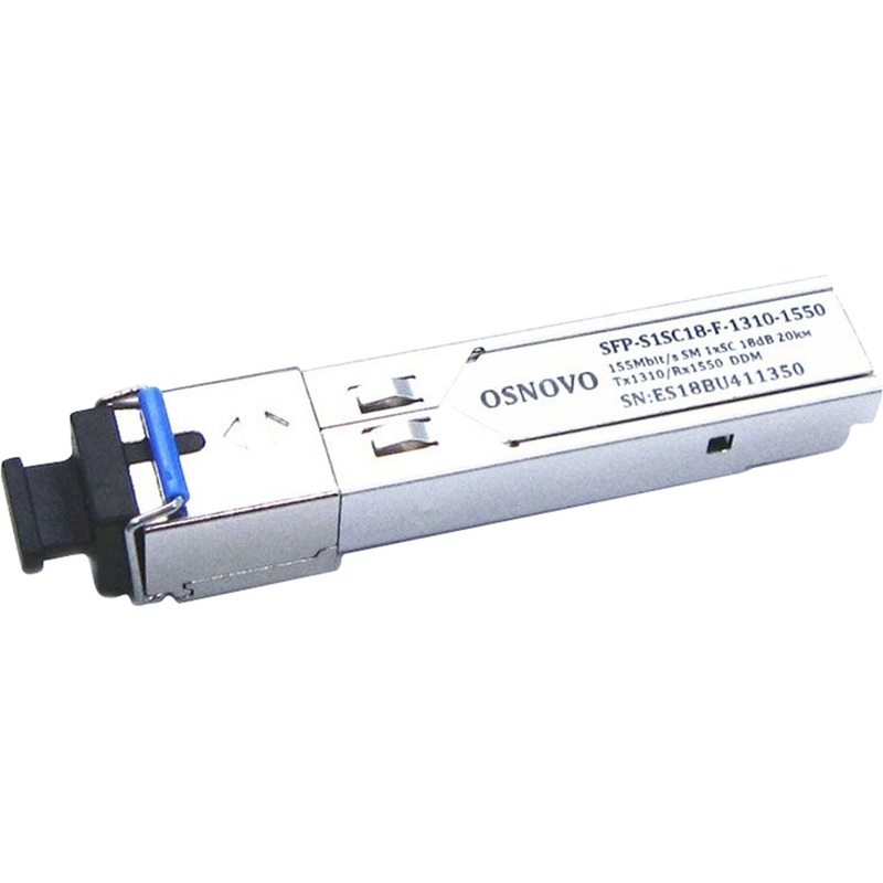 Изображение товара Трансивер Osnovo SFP-S1SC18-F-1310-1550 для оптоволоконных сетей
