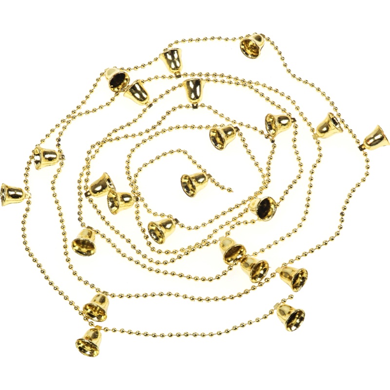 Изображение товара Бусы новогодние на ёлку Miland Колокольчики 270 см золотистые