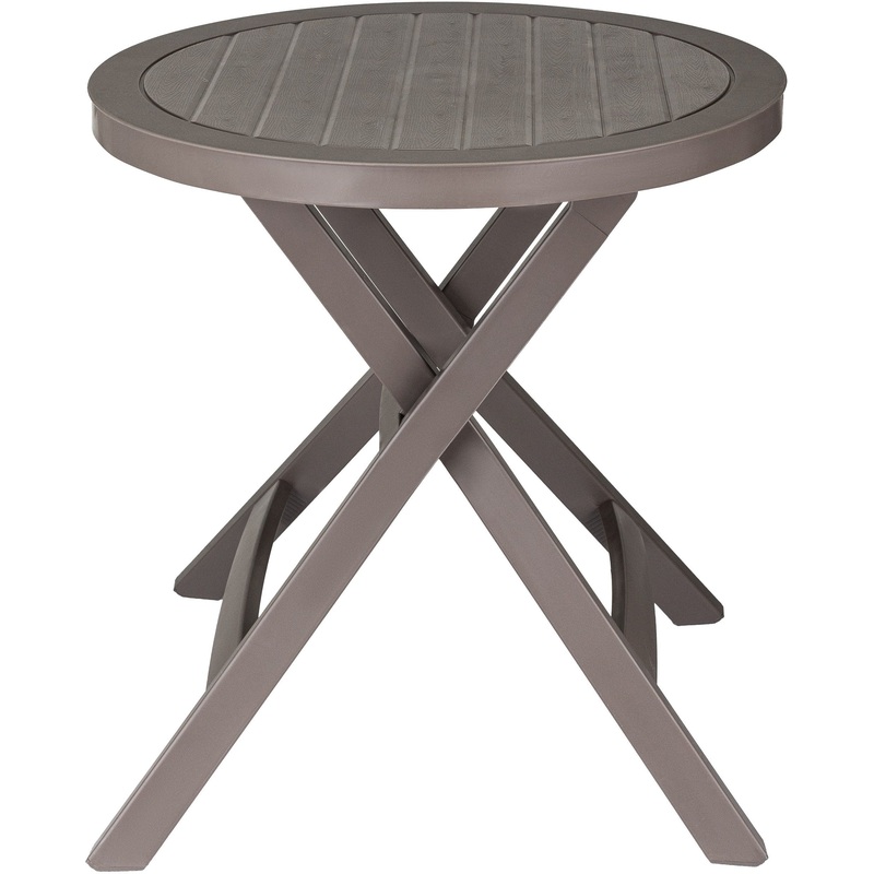 Изображение товара Стол пластиковый круглый Domfy Garden Table коричневый 700х700х720 мм