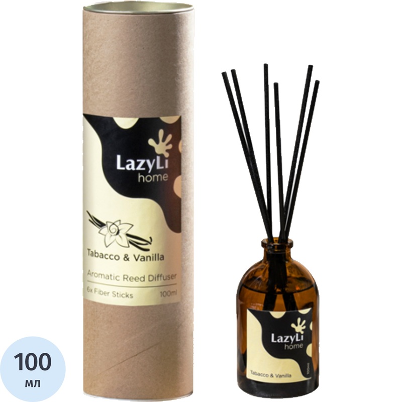 Изображение товара Аромадиффузор LazyLi Tabacco Vanilla 100 мл для создания уютной атмосферы