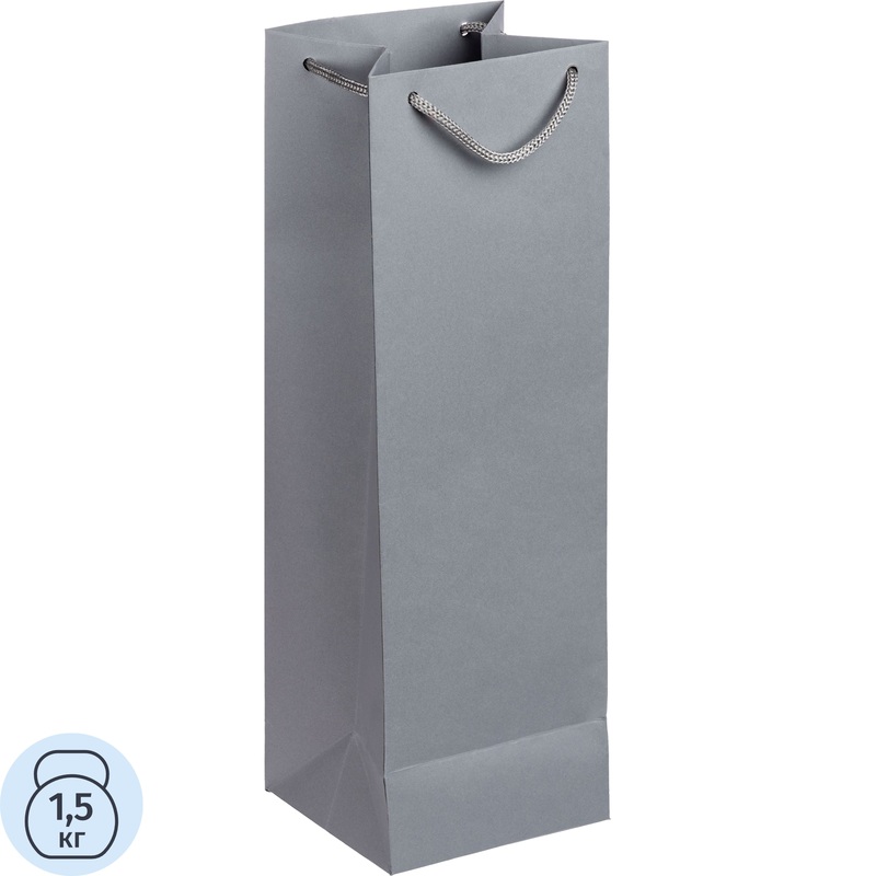 Изображение товара Подарочный пакет под бутылку Vindemia Проект 111 серый 38x12x11.2 см