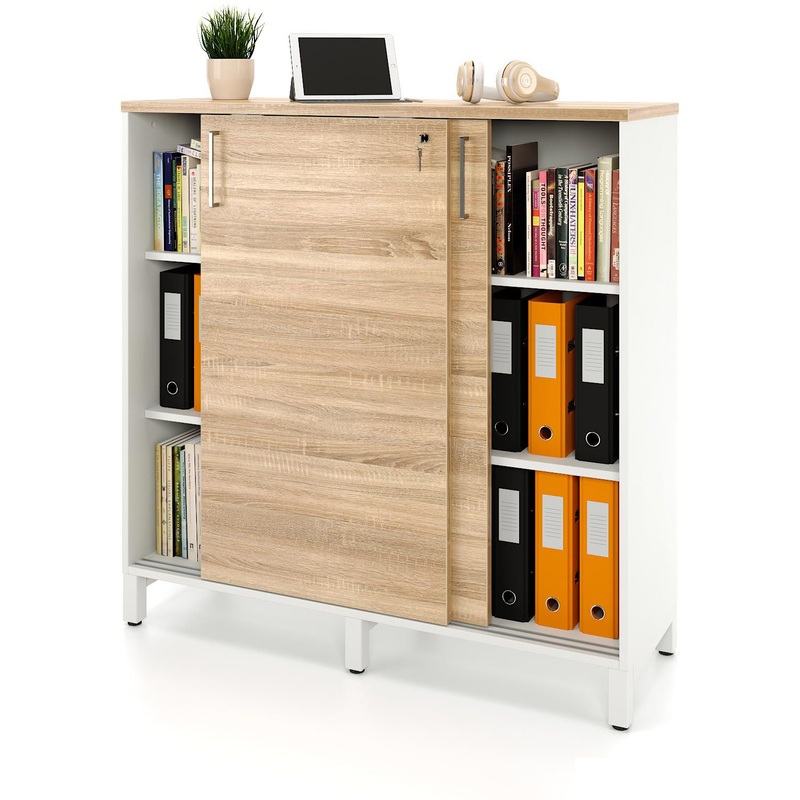 Изображение товара Стеллаж для документов Zamm 11437 дуб бардолино/белый 1200х414х1210 мм