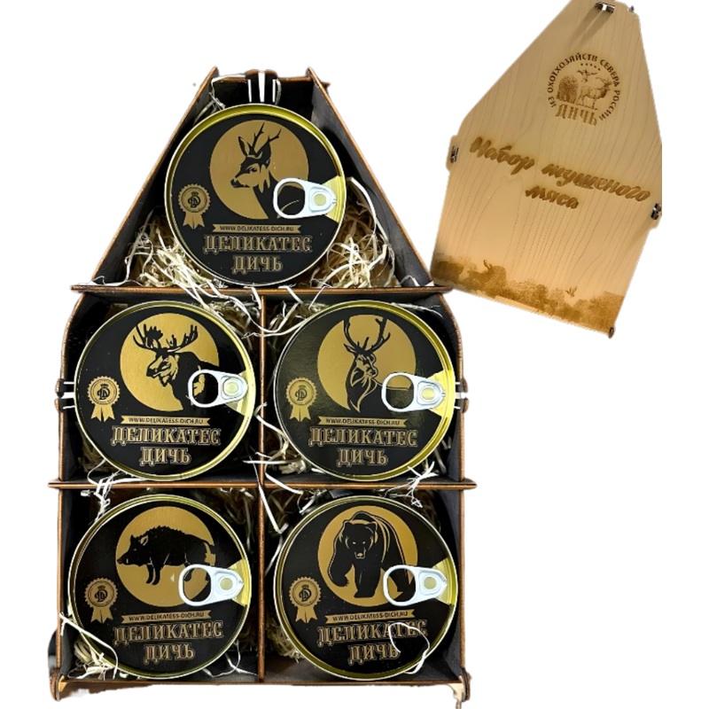 Изображение товара Набор подарочный Деликатес дичь Лесной домик 2.5 кг