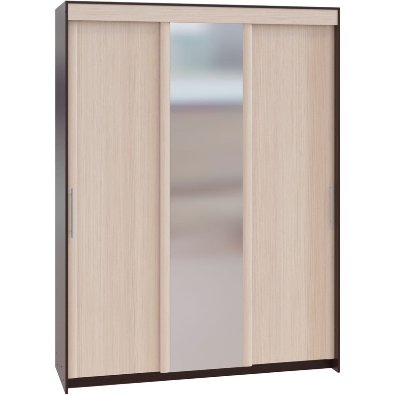 Изображение товара Шкаф-купе Сокол ШР-186.31 (1800х600х2400 мм, Фасад 2 ЛДСП/зеркало, венге/дуб беленый)