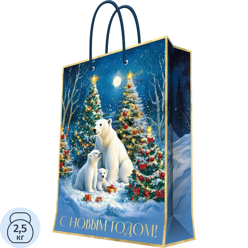 Изображение товара Подарочный ламинированный пакет Magic Pack 45.7x33x10.2 см праздничный дизайн