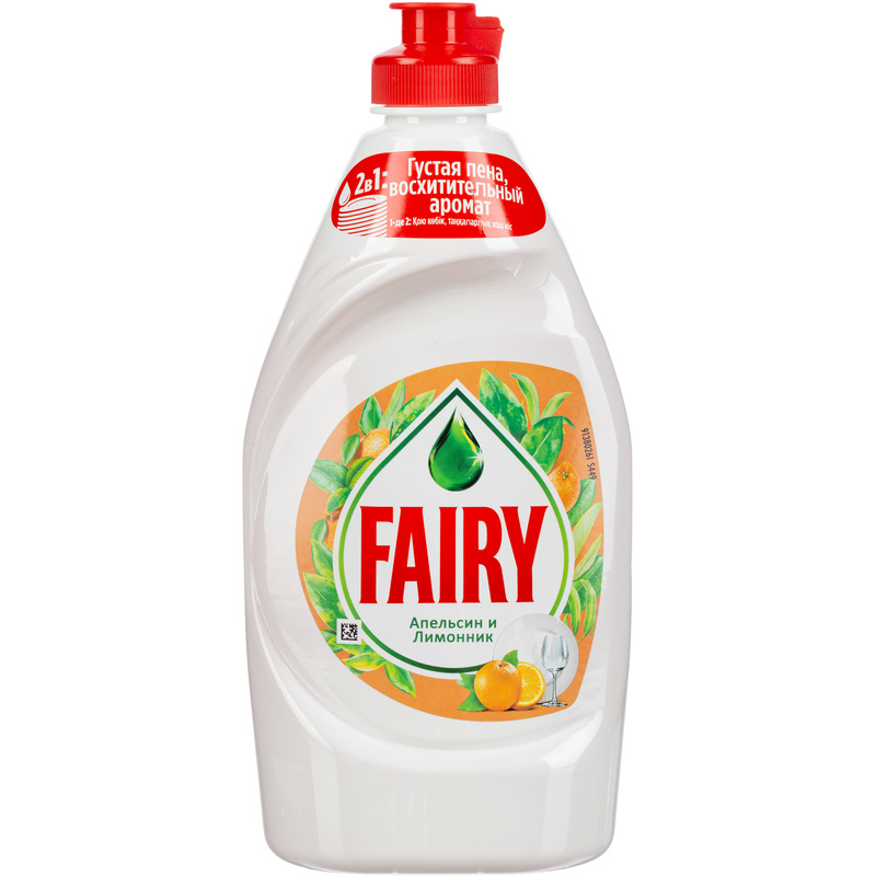 Изображение товара Гель для мытья посуды Fairy Апельсин и Лимонник 0.45 л с цитрусовым ароматом