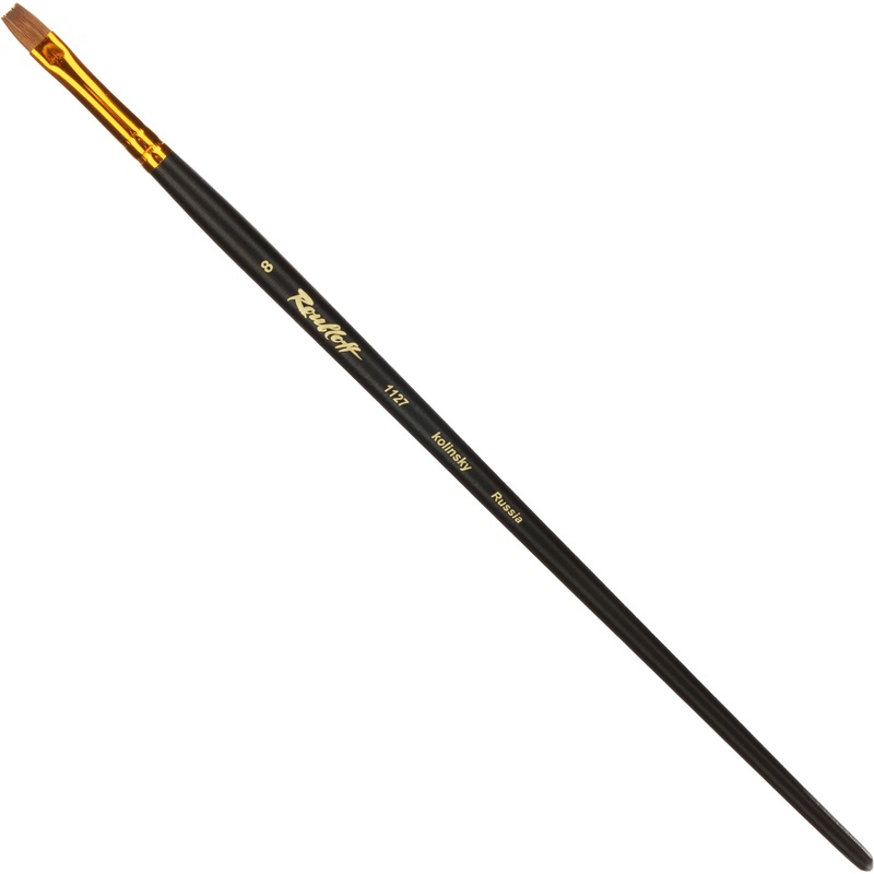 Изображение товара Кисть художественная Roubloff плоская колонок №8 для акварели и акрила