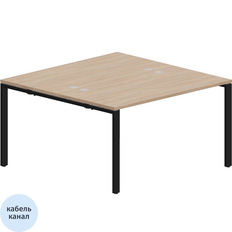 Изображение товара Стол прямой Strike (дуб светлый/чёрный) 1380х1366х750 мм