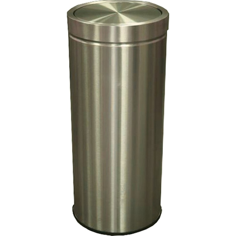 Изображение товара Урна для мусора Ву-Тенг 80 л из нержавеющей стали с крышкой и глянцевым покрытием