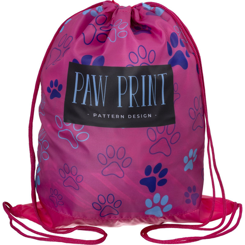 Изображение товара Мешок для сменной обуви Лапки 420х340 мм розовый с ручками