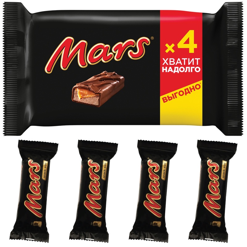 Изображение товара Шоколадные батончики Mars 4 шт по 40 5 г мягкая упаковка десерт сладость