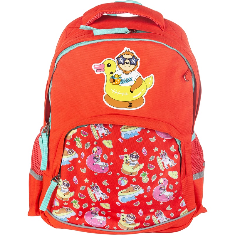 Изображение товара Рюкзак ортопедический №1 School Довольный ленивец красный для девочек