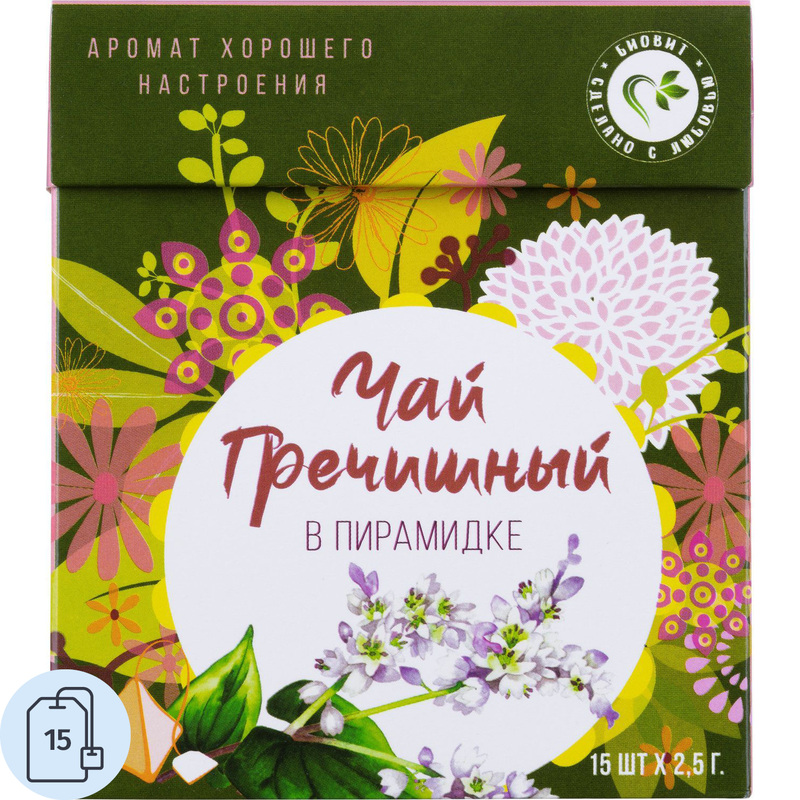 Изображение товара Чай гречишный Медведъ в пирамидках 15 пакетиков