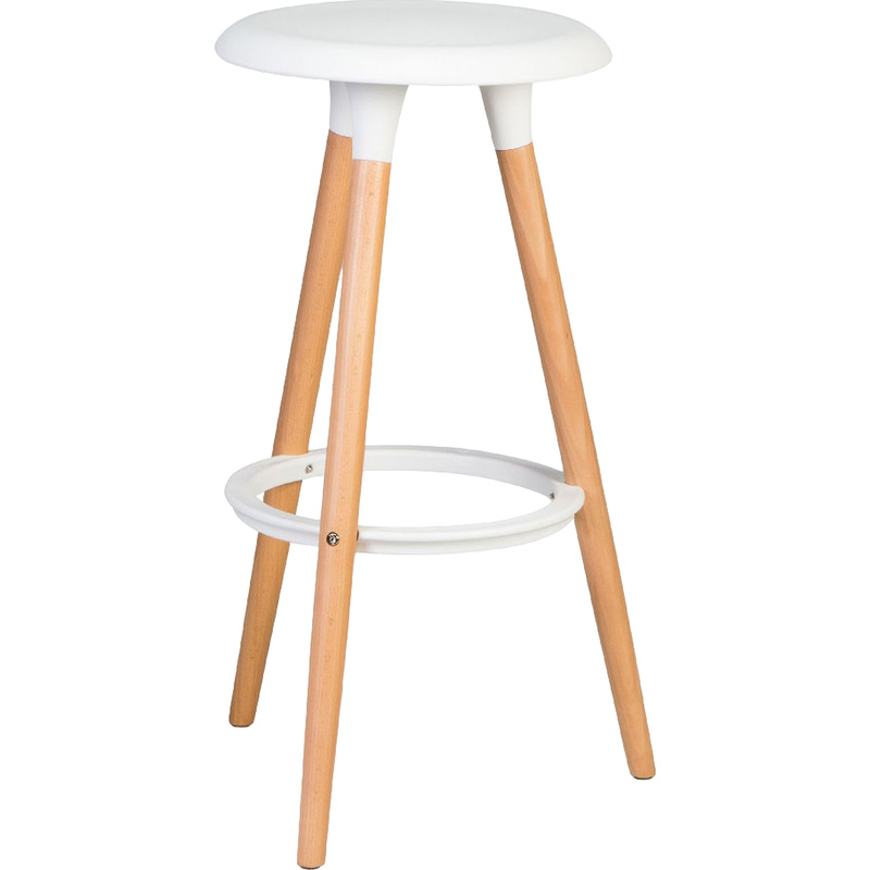 Изображение товара Табурет барный Dobrin Royce белый/бежевый с полипропиленовой сидушкой