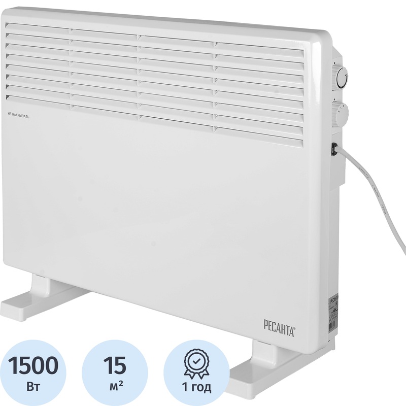 Изображение товара Конвектор Ресанта ОК-1500СН белый 1500 Вт для домашнего отопления