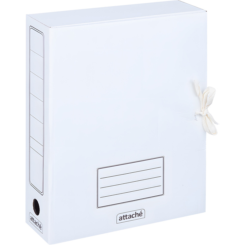 Изображение товара Короб архивная гофрокартон Attache на 2-х завязках 244x75x322 мм белая до 750 листов