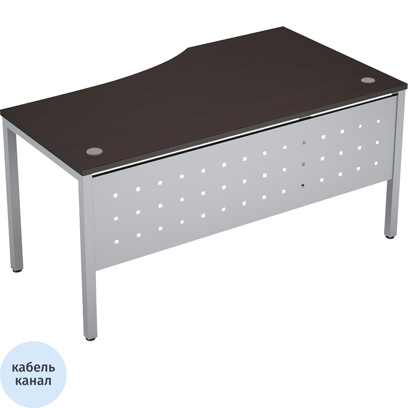 Изображение товара Эргономичный правый стол Avance 6МК.021 венге и алюминий матовый 1600х900х750 мм