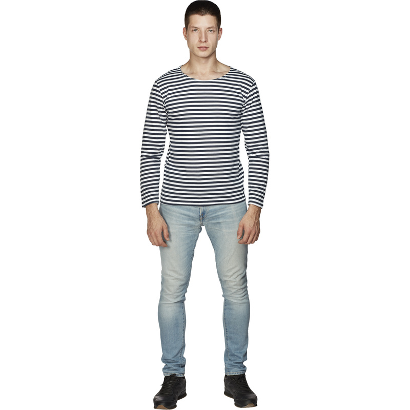 Изображение товара Тельняшка летняя длинный рукав в темно-синюю полосу (размер 48)