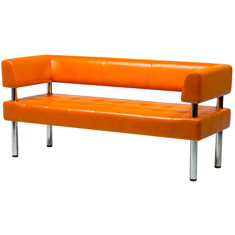 Изображение товара Диван трехместный Business оранжевый (искусственная кожа)