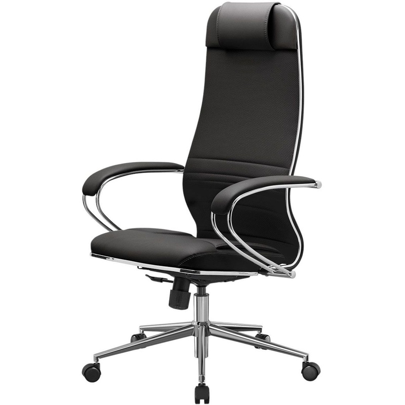 Изображение товара Кресло для руководителя стандартное Ergolife черное из экокожи с подголовником