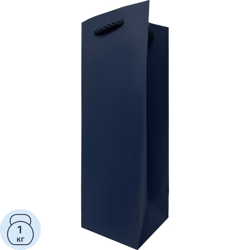 Изображение товара Пакет подарочный под бутылку ТК ММ SPB26-Blue (36x12x12 см)