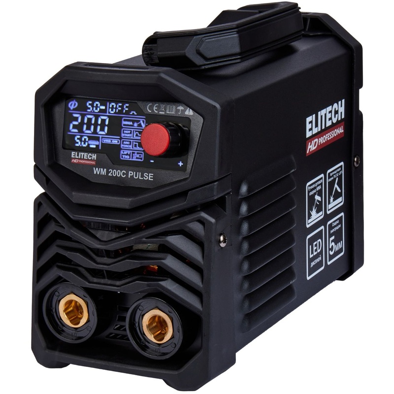 Изображение товара Сварочный инвертор Elitech HD WM 200C Pulse 200А MMA TIG профессиональный