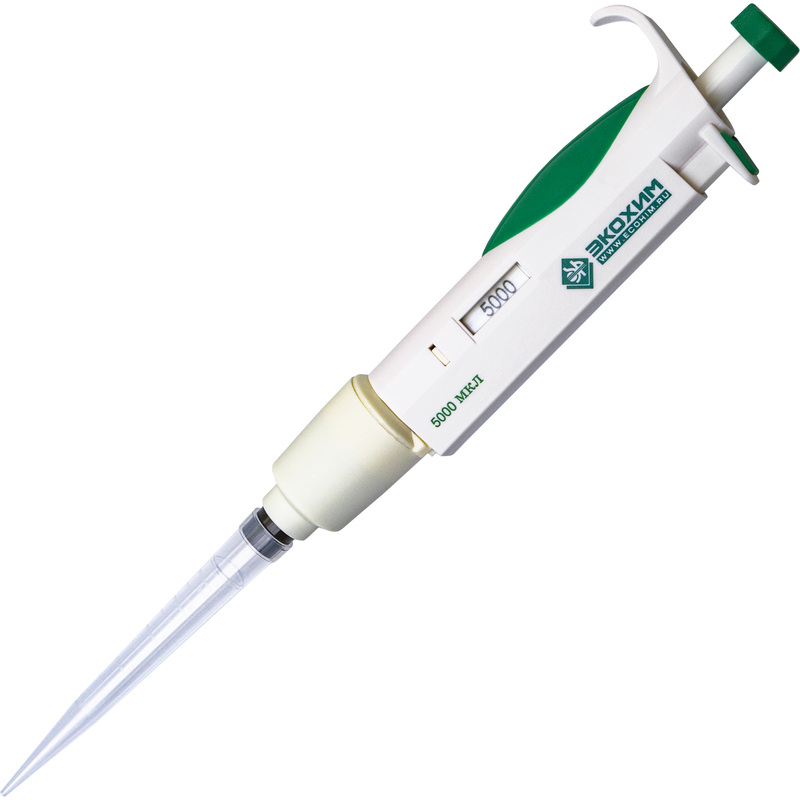 Изображение товара Лабораторный дозатор Экохим-ОП-1-500-5000 одноканальный точный стерилизуемый