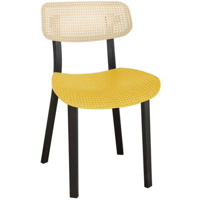 Изображение товара Стул Точка Роста разборный с пластиковым сиденьем и спинкой, чёрный бежевый желтый