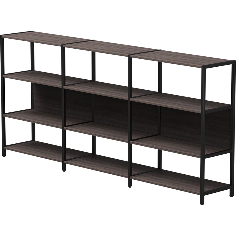 Изображение товара Стеллаж для документов EVO 254ST3DK9005 дуб пасадена/чёрный 2440х385х1120 мм