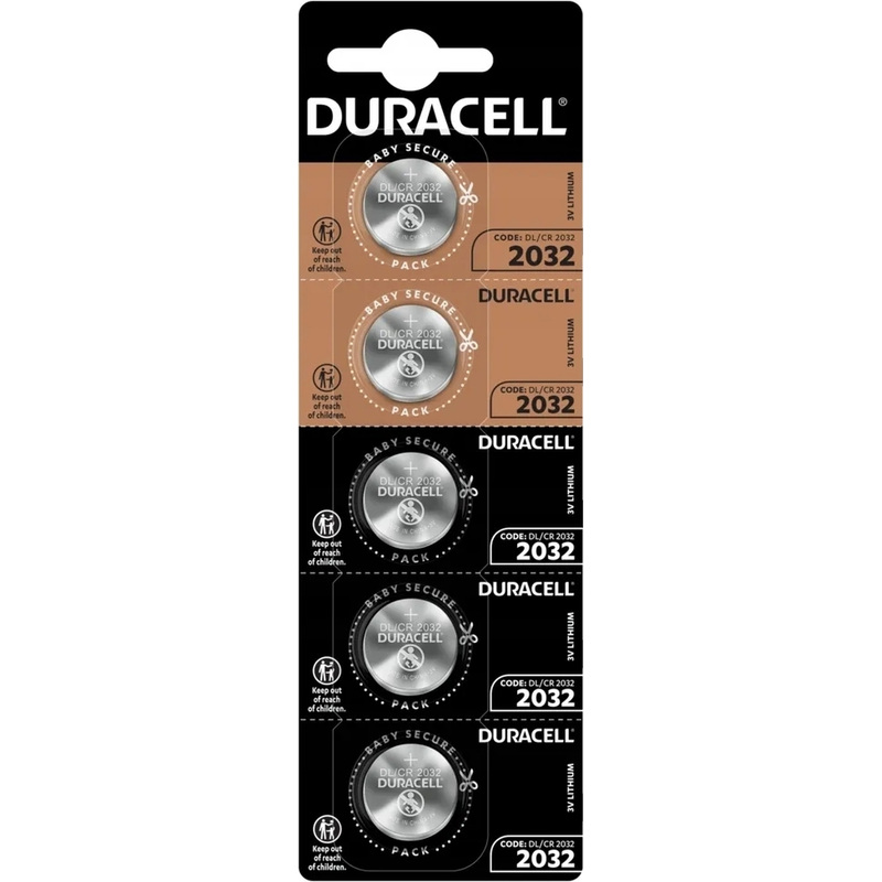 Изображение товара Батарейка CR2032 Duracell 5 штук в упаковке литиевая надежная