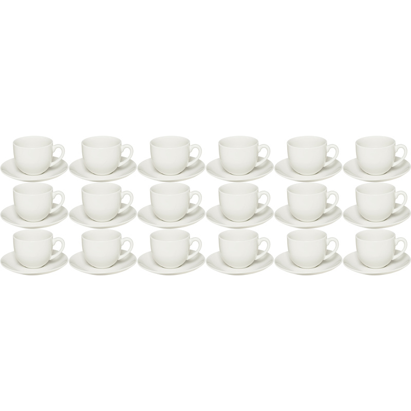 Изображение товара Фарфоровая чайная пара Makalu 220 мл 18 шт. для ресторанов и кафе