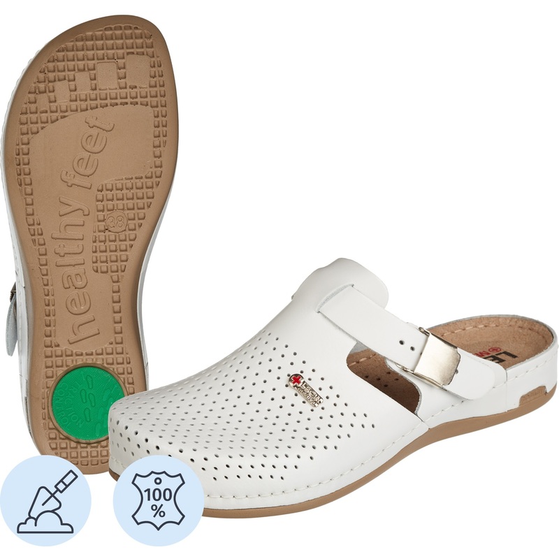 Изображение товара Сабо женские Leon MED950 из натуральной кожи белые размер 41