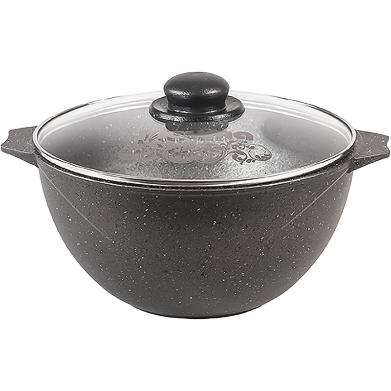 Изображение товара Казан алюминиевый Мечта Гранит 6 л чёрный с антипригарным покрытием