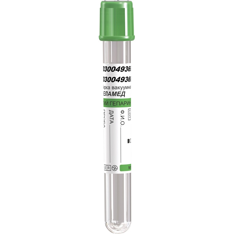 Изображение товара Вакуумные пробирки Еламед с Li гепарином 4 мл пластик (100 штук в упаковке)