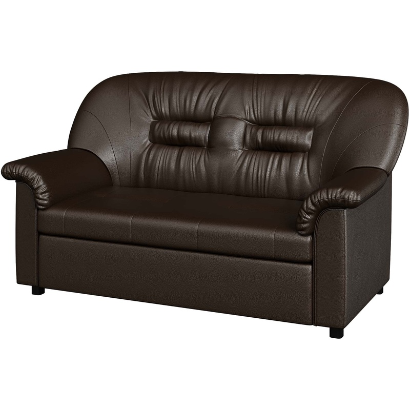 Изображение товара Диван двухместный Chelsea раскладной коричневый из искусственной кожи