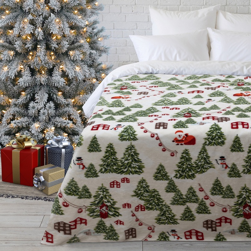 Изображение товара Покрывало велсофт Happy Family Новогодние каникулы 150x200 см разноцветное