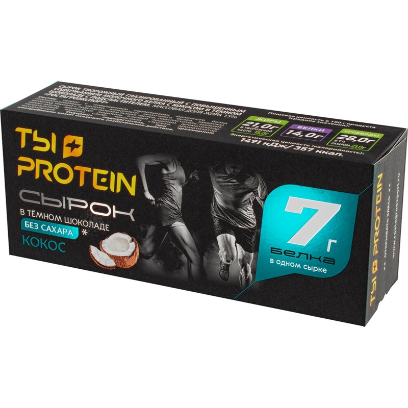 Изображение товара Сырок глазированный Ростагроэкспорт Ты+Protein с кокосом 15% 50 г
