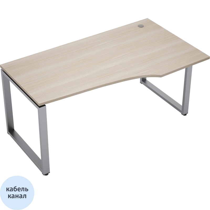 Изображение товара Стол эргономичный Avance 6М-О.621 правый (шамони светлый/алюминий матовый, 1600х900х750 мм)