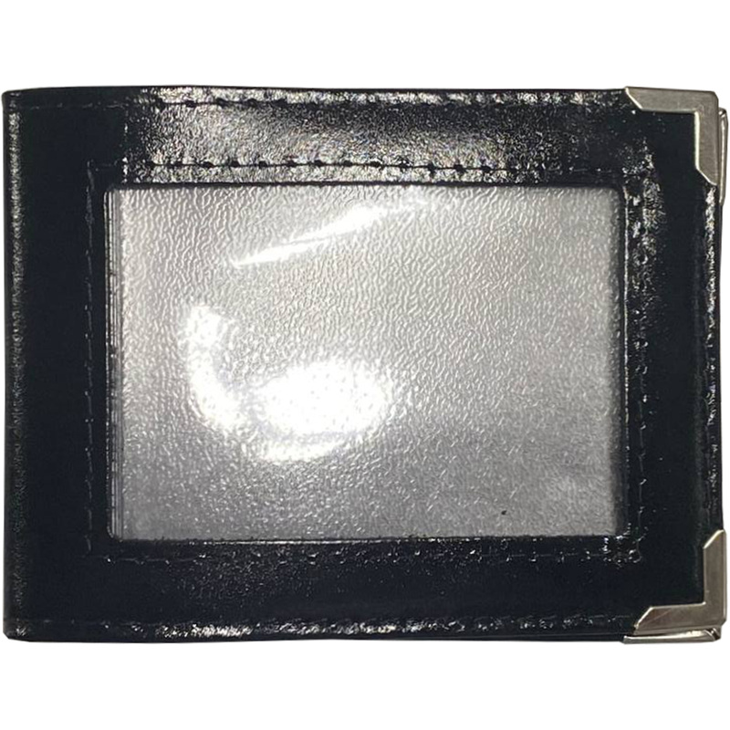 Изображение товара Обложка для удостоверений из натуральной кожи чёрная 6,5х2,0 см